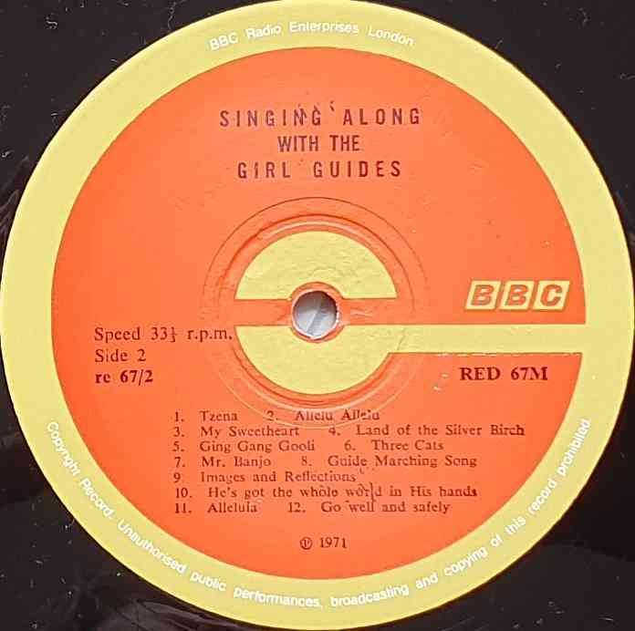 RED 67 Sing along with the Girl Guides Various from the BBC records and Tapes library Label